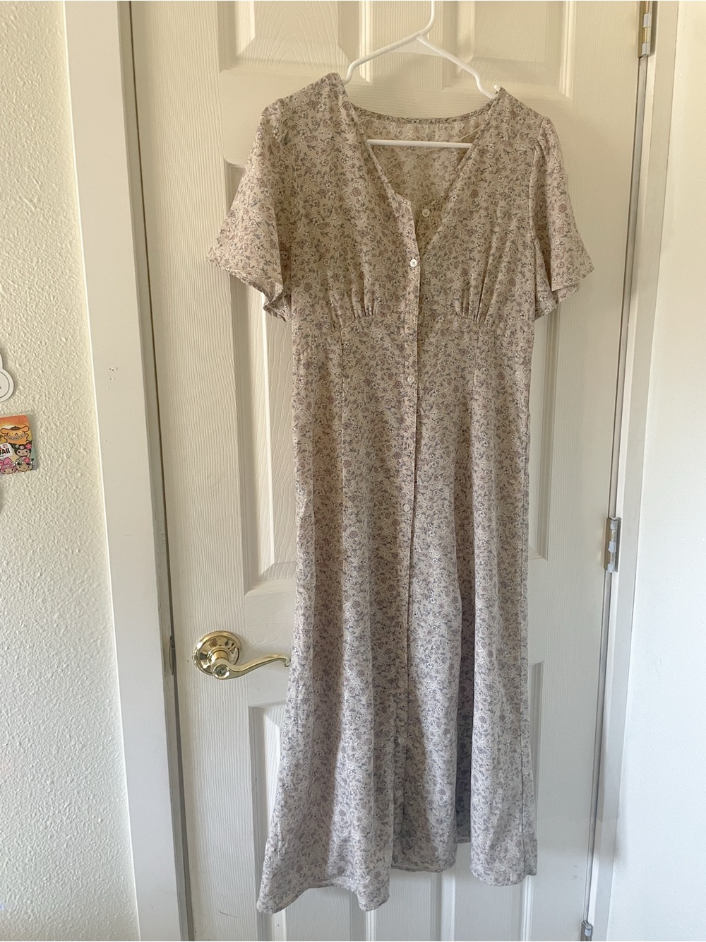 GU cream floral midi dress